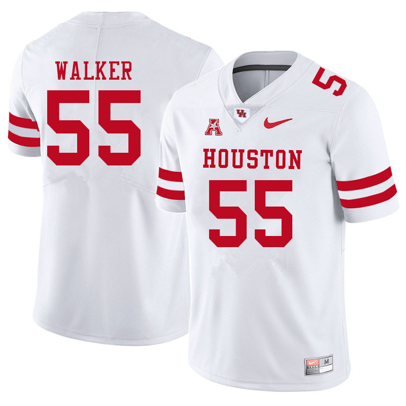 Men #55 Carson Walker Houston Cougars College Football Jerseys Sale-White - Click Image to Close